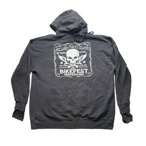 Lake of Ozarks Sweatshirt Adult Large Black‎ Skull Bikefest Missouri Hoodie Mens